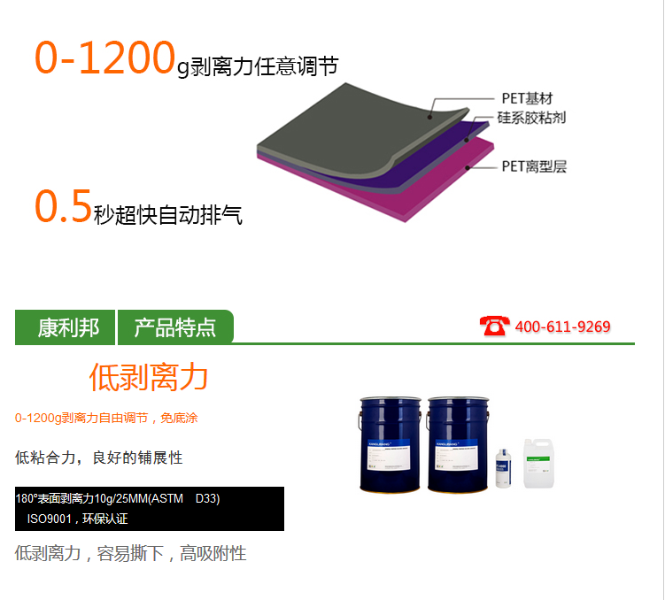 有機矽壓敏膠產品特點
